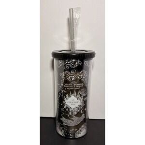 Harry Potter Marauder's Map Black 20 Oz Tumbler with Lid And Straw NWT RARE